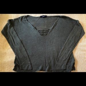 Olive Green Grunge Sweater